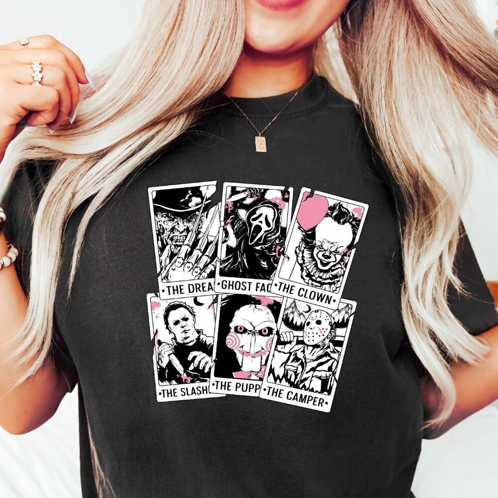 Vintage Horror Movie Tarot Cards Shirt Halloween Horror Movie Shirt